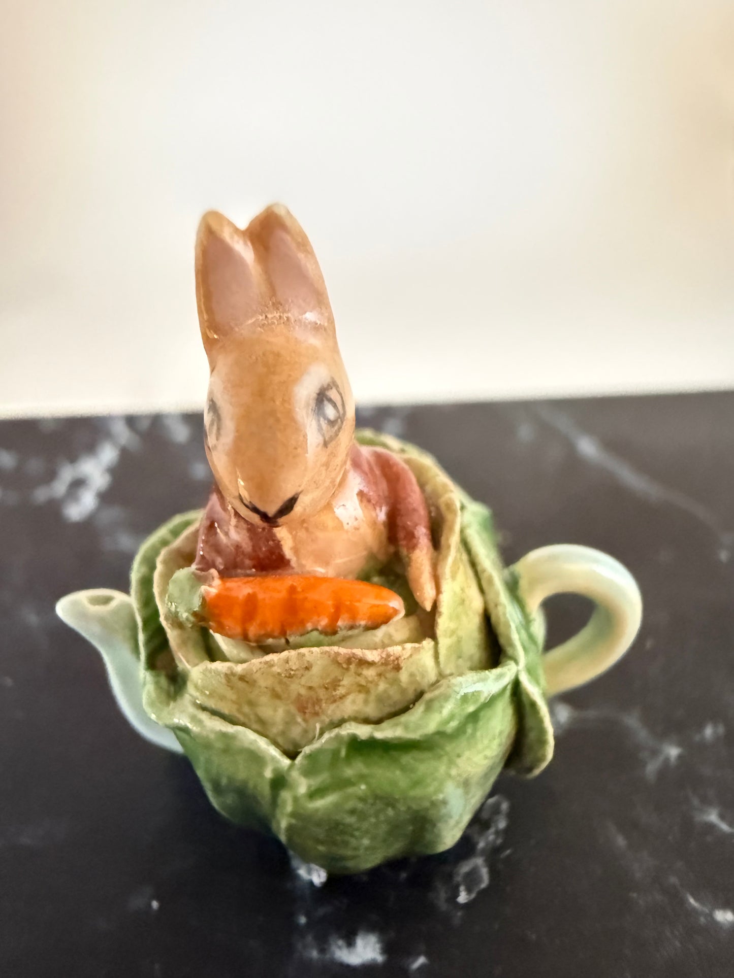 Bunny in Cabbage Teapot