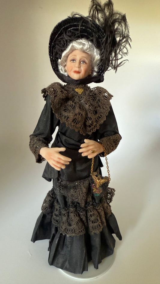 1:12 Scale Dollhouse Doll  Lady In Black
