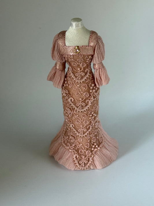 1:12 Scale Beautiful Blush Gown