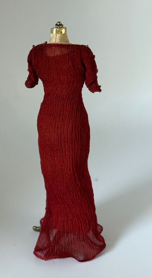 1:12 Scale Dark Rust Gown.