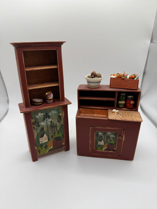 Hand painted Kitchen dry sink & Cabinet