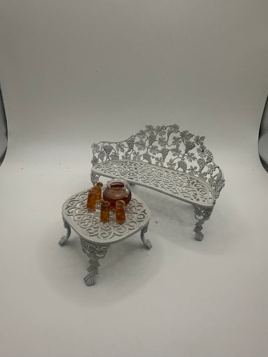 Metal Bench and Table