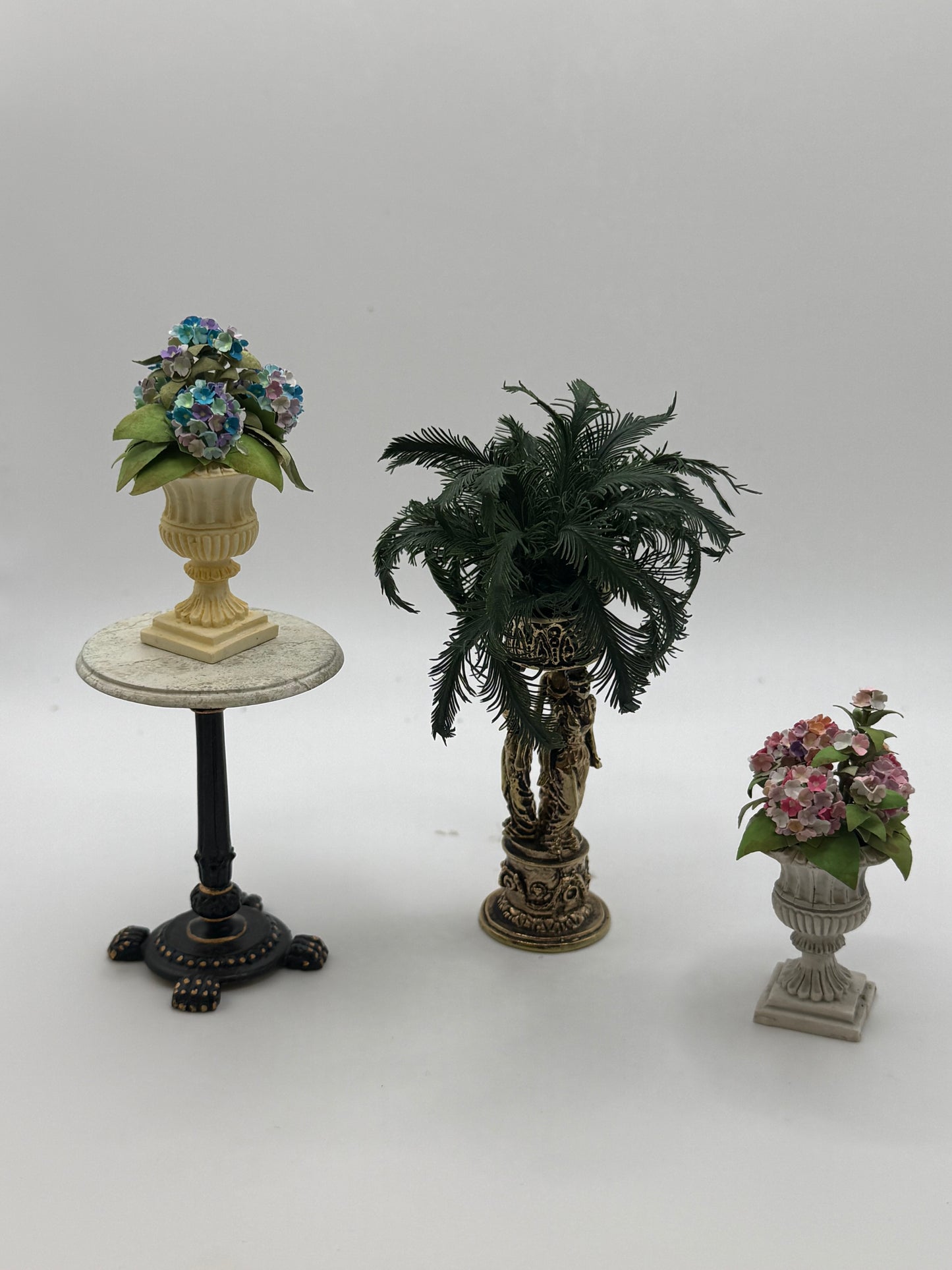 Floral arrangements and end table