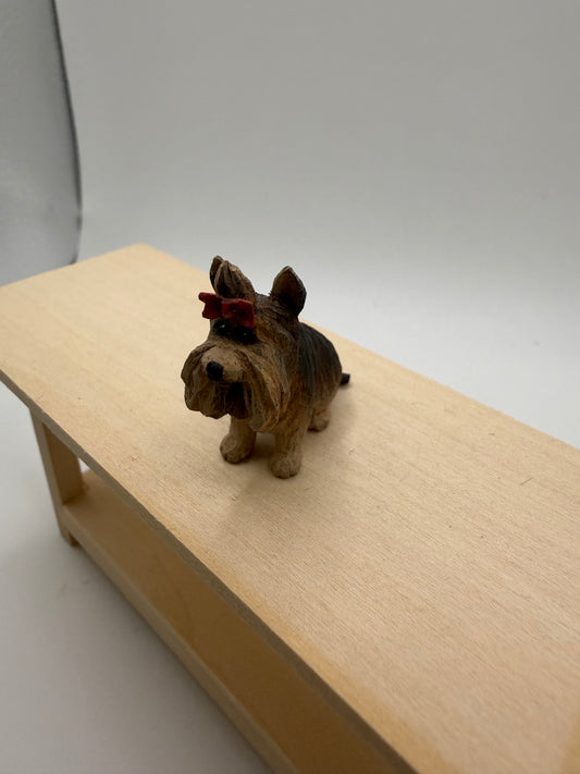 hand carved wood Dog