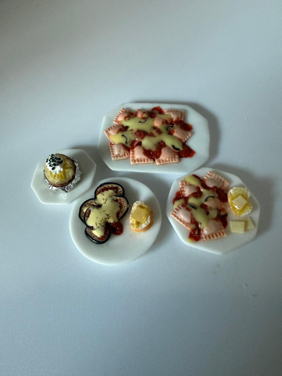 Ravioli, eggplant, and potato
